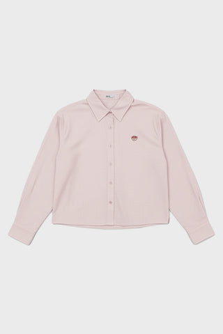 Women Long Sleeve Oversized Woodie Shirt - L/Pink