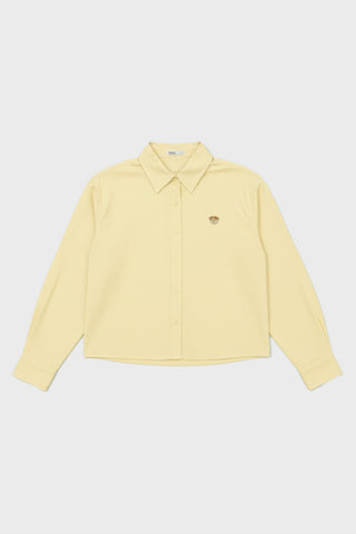 Women Long Sleeve Oversized Woodie Shirt - L/Yellow