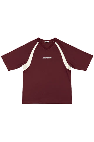 Men Short Sleeve Oversized Tee - Dark Burgundy