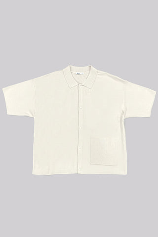 Men Short Sleeve Oversized Knit - Cream