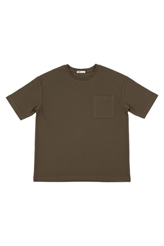 Men Short Sleeve Oversized Pocket Tee - Brown