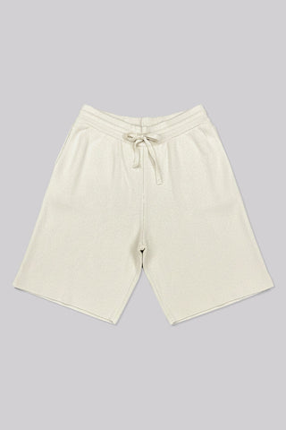 Men Banding Yarn Knit Shorts - Cream