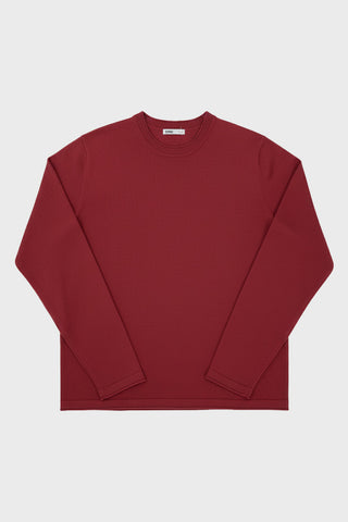 Men Long Sleeve Crew Neck Pullover - Red