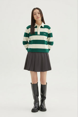 Women Long Sleeve Oversized Polo Tee