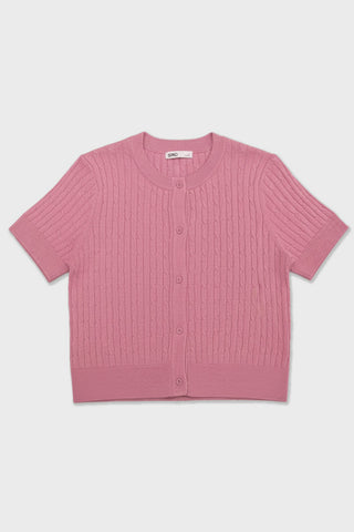 Women Short Sleeve Knit - D/Pink