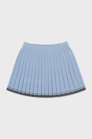 Women Banding Knit Pleated Skirts - Grey