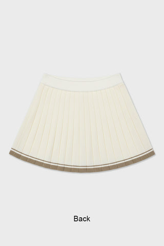 Women Banding Knit Pleated Skirts