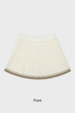 Women Banding Knit Pleated Skirts