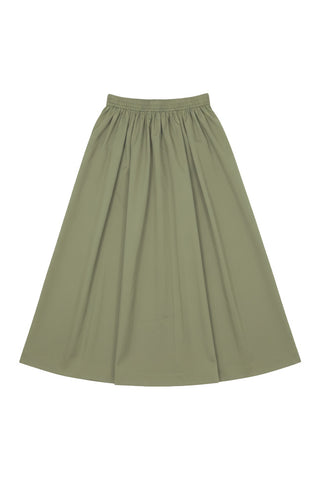 Women Banding Knit Skirts - Olive Green