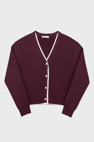 Women Long Sleeve Layered Cardigan - Dark Burgundy