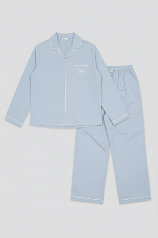 Unisex Long Sleeve Pajamas - Dst Blue