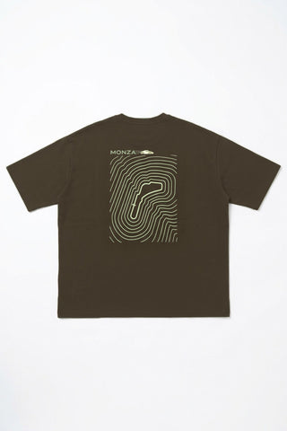 Men Short Sleeve Oversized Monza Graphic Tee - D/Brown