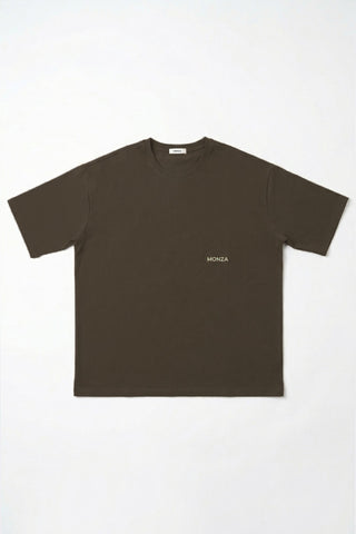 Men Short Sleeve Oversized Monza Graphic Tee - D/Brown