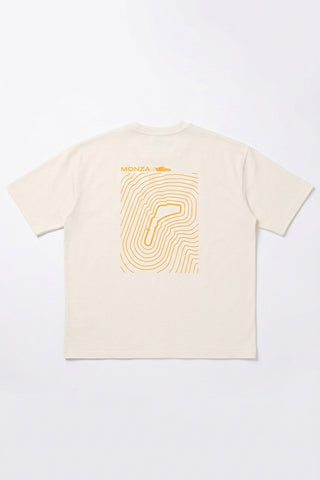 Men Short Sleeve Oversized Monza Graphic Tee - Cream