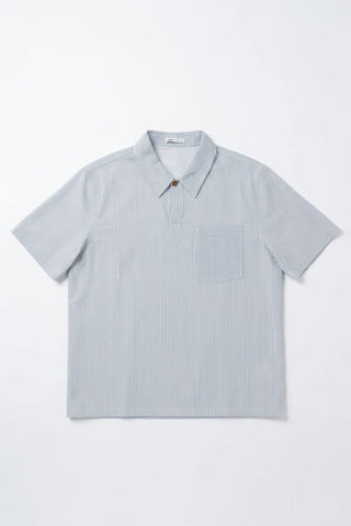 Men Short Sleeve Stripes Pocket Polo - Black