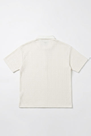 Men Short Sleeve Oversized Textured Polo Tee