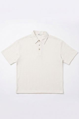 Men Short Sleeve Oversized Textured Polo Tee