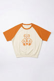 Women Short Sleeve Oversized Woodie Sweatshirt