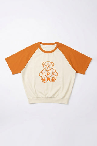 Women Short Sleeve Oversized Woodie Sweatshirt