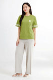 Women Short Sleeve Oversized Varsity Tee