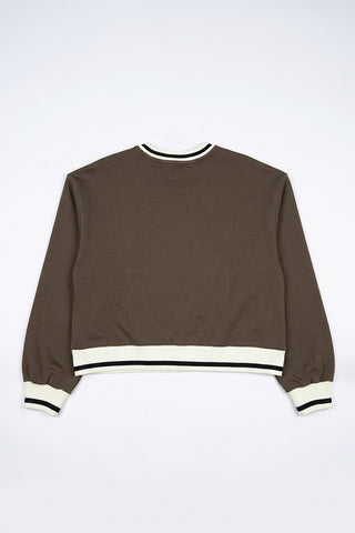 Women Long Sleeve Oversized V-Neck Sweatshirt