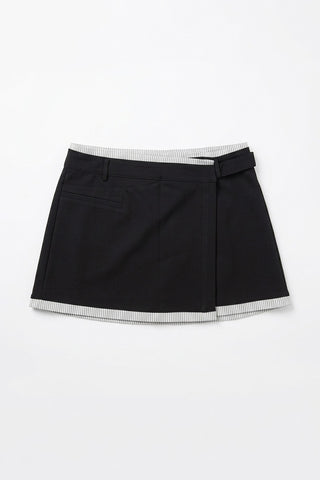 Women Woven Mini Skirt - Black