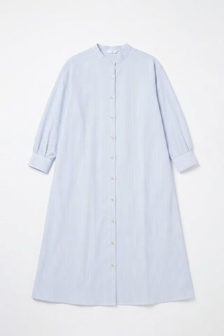 Women Long Sleeve Stripe Dress - L/Blue