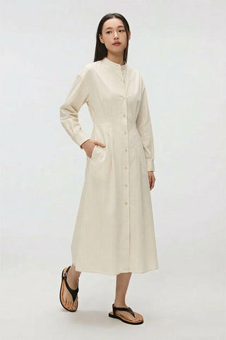 Women Long Sleeve Stripe Dress