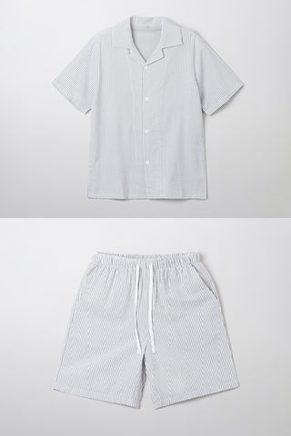 Men Short Sleeve Seersucker Pyjamas