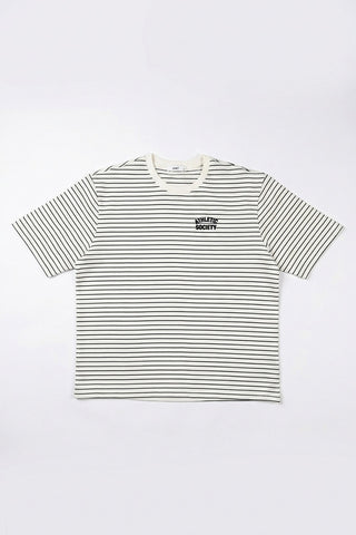 Men Short Sleeve Oversized Stripe Athletic Tee - Off White
