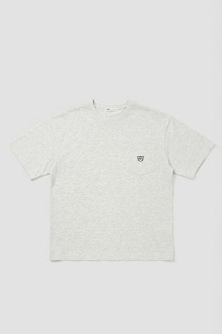 Men Short Sleeve Woodie Plain Tee - Melange Grey