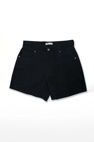 Women Knit Plain Shorts - Black