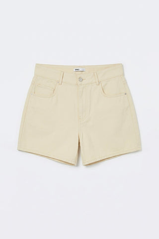 Women Knit Plain Shorts - Beige