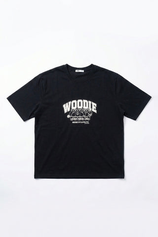 Men Short Sleeve Woodie Tennis Tee - Black