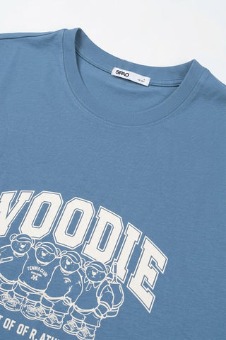 Men Short Sleeve Woodie Tennis Tee - Blue
