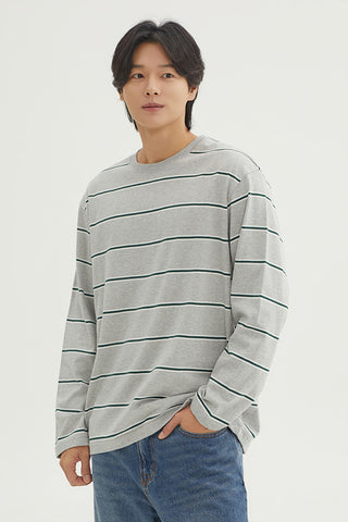 Men Long Sleeve Stripe Tee
