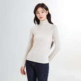 SPAO Women Long Sleeve Turtle Neck Tee SPLWE4TG03 Oatmeal