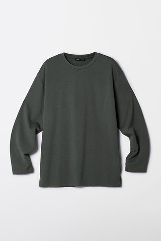 Men Long Sleeve Milano Loose Fit Tee - Dark Green