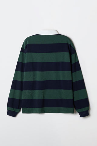 Men Long Sleeve Woodie Stripe Pullover - Green