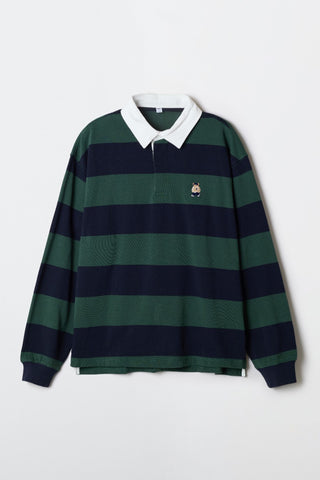 Men Long Sleeve Woodie Stripe Pullover - Green