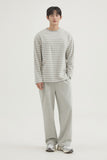 Men Long Sleeve Loose Fit Stripe Tee
