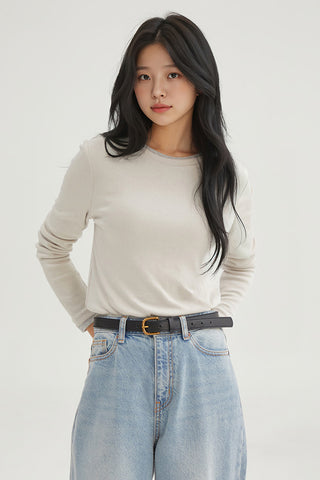 Women Long Sleeve Slim Fit Tee