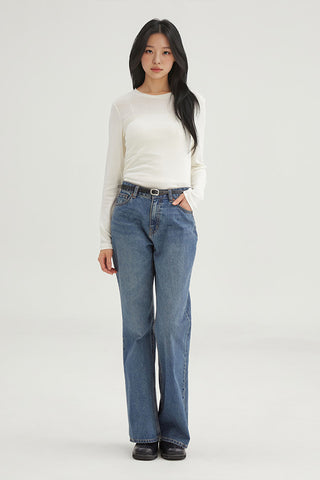 Women Long Sleeve Slim Fit Tee - Ivory
