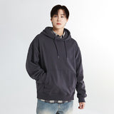 SPAO Men Long Sleeve Hooded Pullover SPMHE4TC01 Charcoal