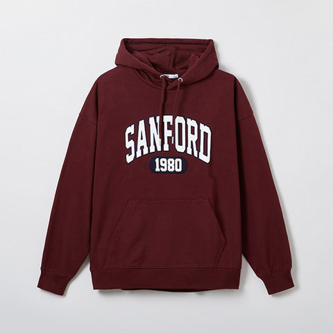 SPAO Men Long Sleeve Hooded Pullover SPMHE4TC41 Burgandy