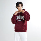 SPAO Men Long Sleeve Hooded Pullover SPMHE4TC41 Burgandy