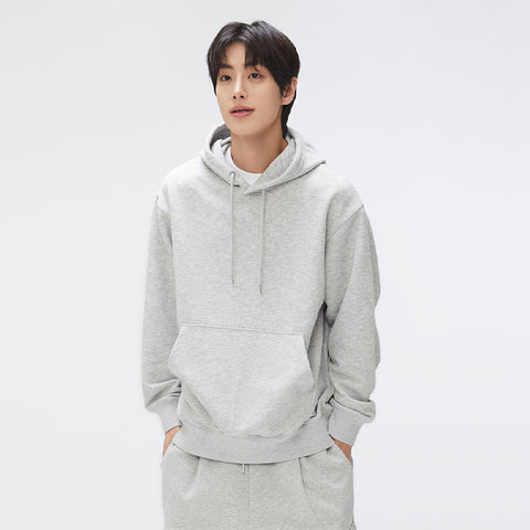 SPAO Men Long Sleeve Overfit Hoodie SPMHF12C01 Melange Grey