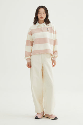 Women Long Sleeve Woodie Crop Sweatshirt