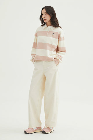 Women Long Sleeve Woodie Crop Sweatshirt