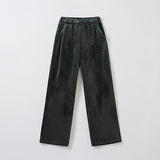 SPAO Women Corduroy Wide Band Pants SPMTE4TG31 Charcoal